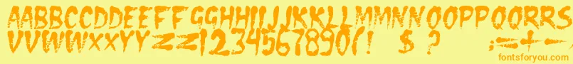 Dseraserc Font – Orange Fonts on Yellow Background