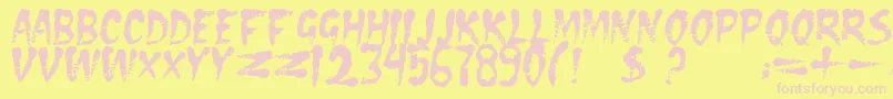 Dseraserc Font – Pink Fonts on Yellow Background