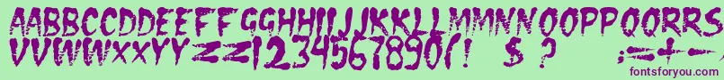 Dseraserc Font – Purple Fonts on Green Background