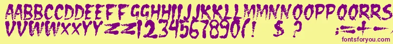 Dseraserc Font – Purple Fonts on Yellow Background
