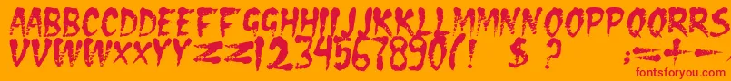Dseraserc Font – Red Fonts on Orange Background