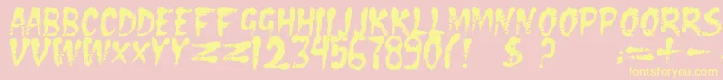 Dseraserc Font – Yellow Fonts on Pink Background