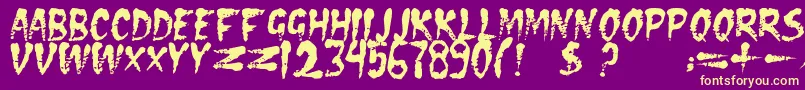 Dseraserc Font – Yellow Fonts on Purple Background