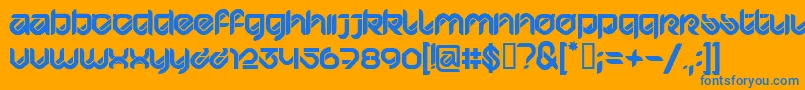 フォントHypdBdBardustRemix3 – オレンジの背景に青い文字