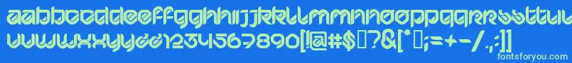 HypdBdBardustRemix3 Font – Green Fonts on Blue Background