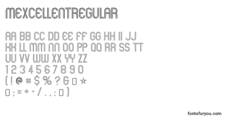MexcellentRegular-fontti – aakkoset, numerot, erikoismerkit