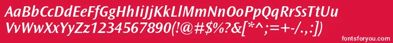 OceansansstdSemiboldita Font – White Fonts on Red Background