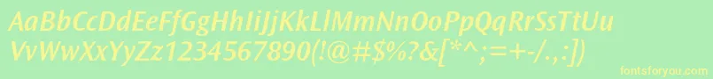 OceansansstdSemiboldita Font – Yellow Fonts on Green Background