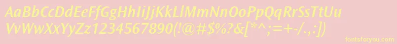 OceansansstdSemiboldita Font – Yellow Fonts on Pink Background