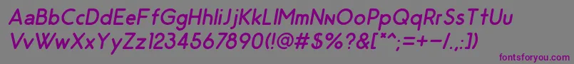 Шрифт OdinRoundedRegularItalic – фиолетовые шрифты на сером фоне