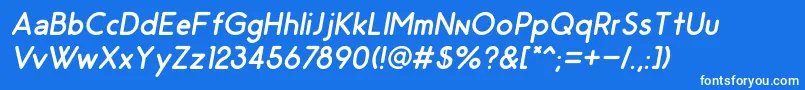 Подробнее о шрифте OdinRoundedRegularItalic Шрифт OdinRoundedRegularItalic – белые шрифты на синем фоне