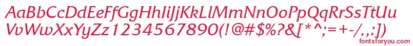 フォントFrizquadratabttItalic – 赤い文字