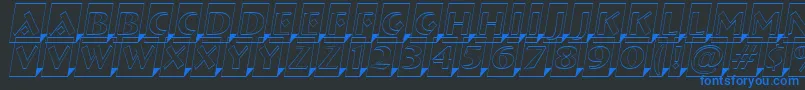 ABremenlcmotl3Dsh-fontti – siniset fontit mustalla taustalla