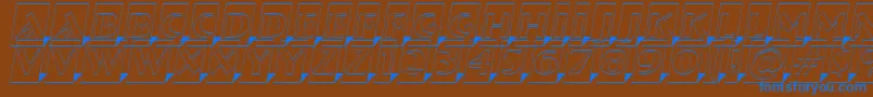 フォントABremenlcmotl3Dsh – 茶色の背景に青い文字