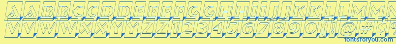 Więcej informacji o czcionce ABremenlcmotl3Dsh Czcionka ABremenlcmotl3Dsh – niebieskie czcionki na żółtym tle