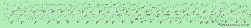 Czcionka ABremenlcmotl3Dsh – szare czcionki na zielonym tle