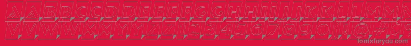 ABremenlcmotl3Dsh-Schriftart – Graue Schriften auf rotem Hintergrund
