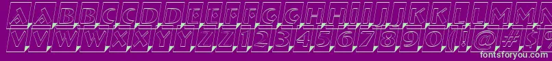 ABremenlcmotl3Dsh-Schriftart – Grüne Schriften auf violettem Hintergrund