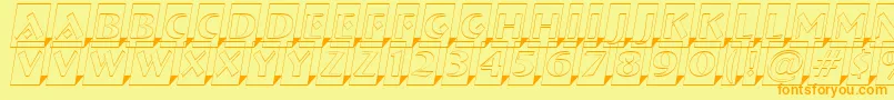 ABremenlcmotl3Dsh-fontti – oranssit fontit keltaisella taustalla
