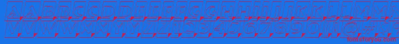 ABremenlcmotl3Dsh Font – Red Fonts on Blue Background
