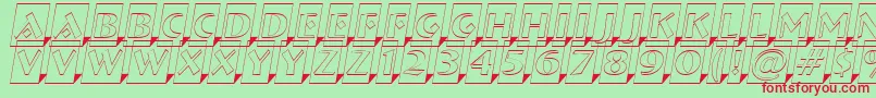 ABremenlcmotl3Dsh Font – Red Fonts on Green Background