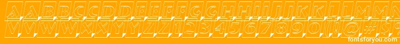 Czcionka ABremenlcmotl3Dsh – białe czcionki na pomarańczowym tle