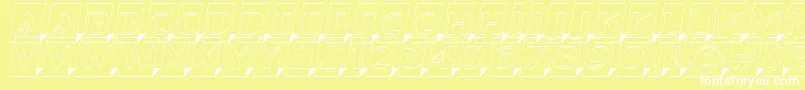 フォントABremenlcmotl3Dsh – 黄色い背景に白い文字