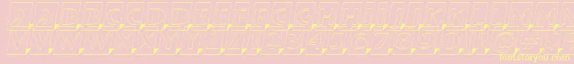 ABremenlcmotl3Dsh-Schriftart – Gelbe Schriften auf rosa Hintergrund
