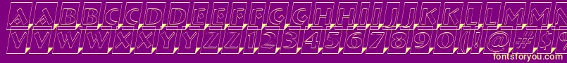 Czcionka ABremenlcmotl3Dsh – żółte czcionki na fioletowym tle