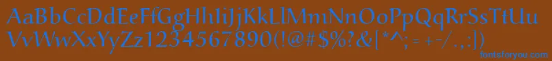 Aucoinlight Font – Blue Fonts on Brown Background