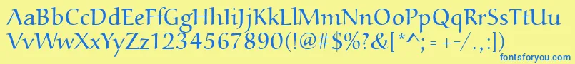 Aucoinlight Font – Blue Fonts on Yellow Background