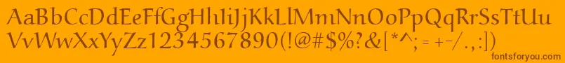 フォントAucoinlight – オレンジの背景に茶色のフォント