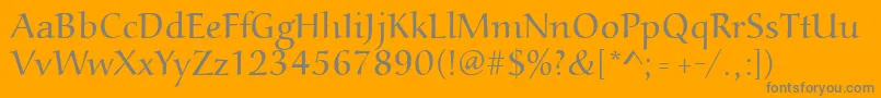 Aucoinlight Font – Gray Fonts on Orange Background