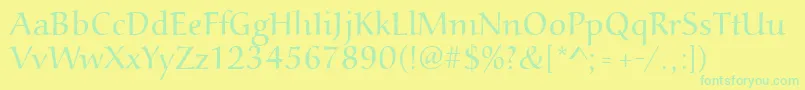 Aucoinlight Font – Green Fonts on Yellow Background