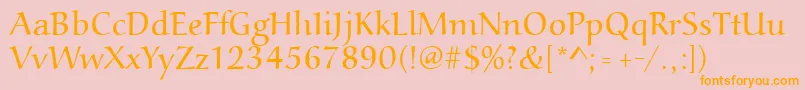 Aucoinlight-Schriftart – Orangefarbene Schriften auf rosa Hintergrund