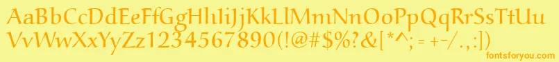 Aucoinlight Font – Orange Fonts on Yellow Background