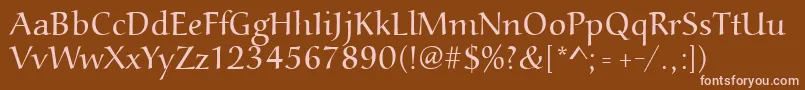 Aucoinlight Font – Pink Fonts on Brown Background