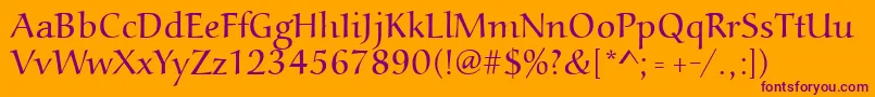 Aucoinlight Font – Purple Fonts on Orange Background