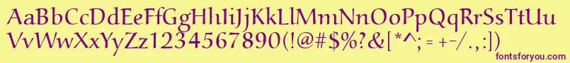 Aucoinlight Font – Purple Fonts on Yellow Background