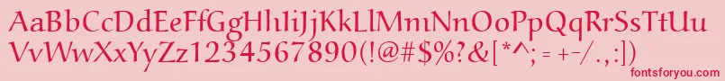 Aucoinlight Font – Red Fonts on Pink Background
