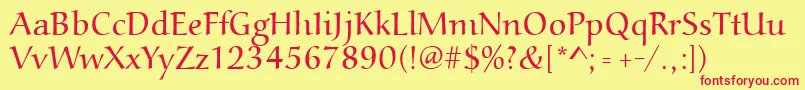 Aucoinlight Font – Red Fonts on Yellow Background