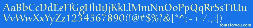 Aucoinlight Font – Yellow Fonts on Blue Background