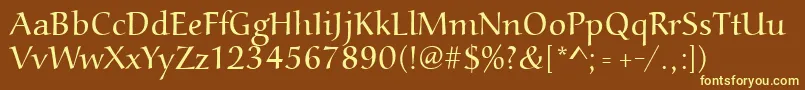 Aucoinlight Font – Yellow Fonts on Brown Background
