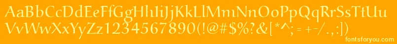Aucoinlight Font – Yellow Fonts on Orange Background