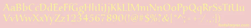 Aucoinlight Font – Yellow Fonts on Pink Background