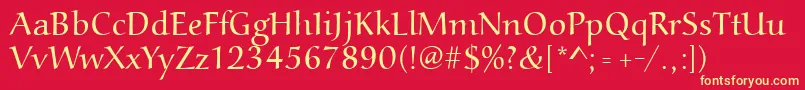 Aucoinlight Font – Yellow Fonts on Red Background