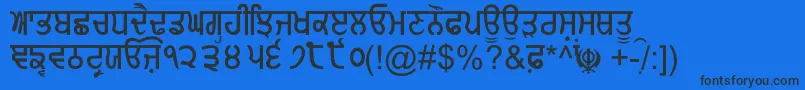 GurmukhiNormal Font – Black Fonts on Blue Background