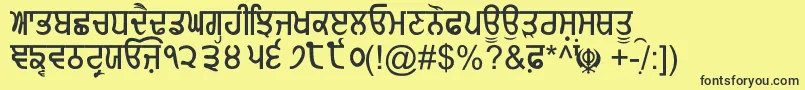 GurmukhiNormal Font – Black Fonts on Yellow Background