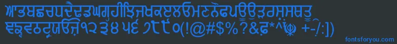 GurmukhiNormal Font – Blue Fonts on Black Background