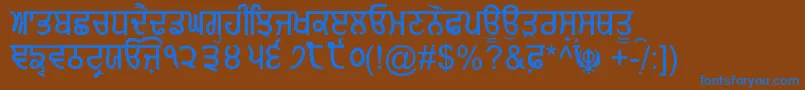 GurmukhiNormal Font – Blue Fonts on Brown Background